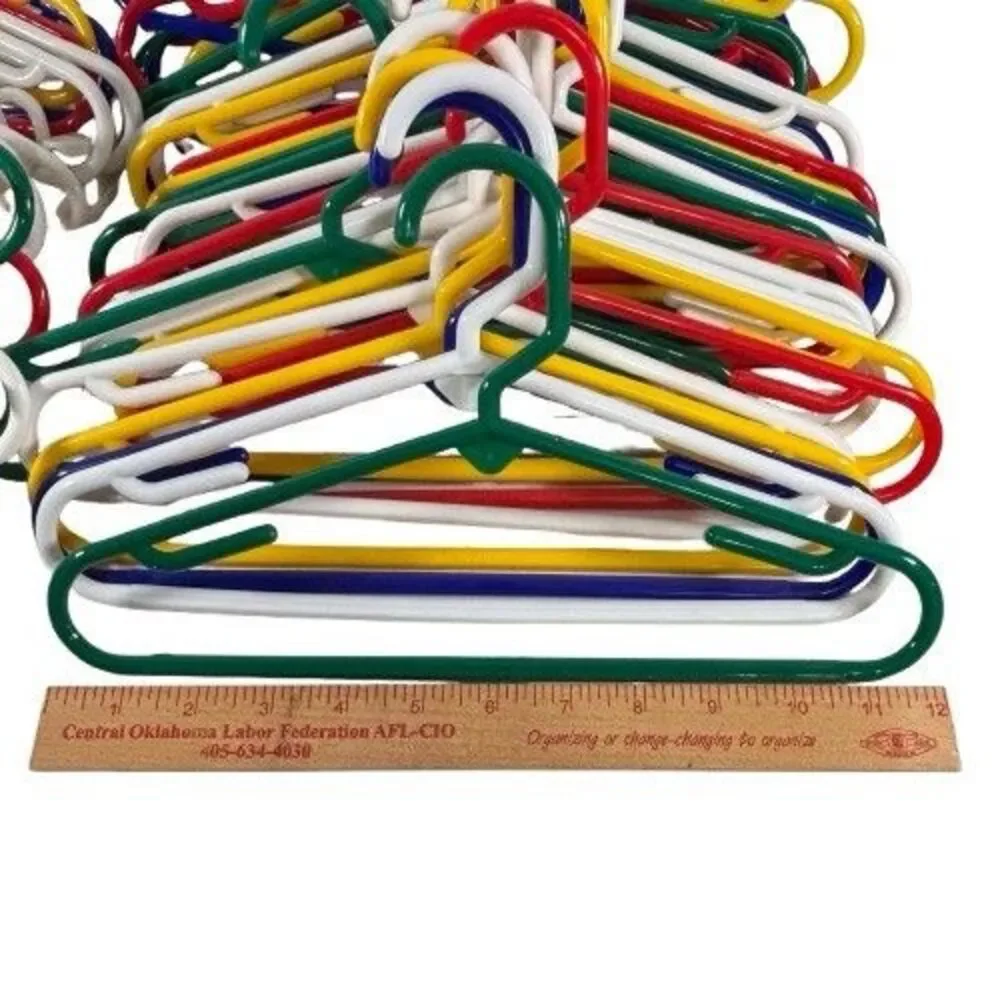 Lot of 59 Baby Child Youth Hangers Primary Colors Red Blue Green Yellow White